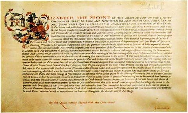 Independence Proclamation of Jamaica